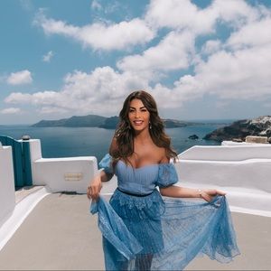 Self Portrait Off Shoulder Floral Scallop Dress